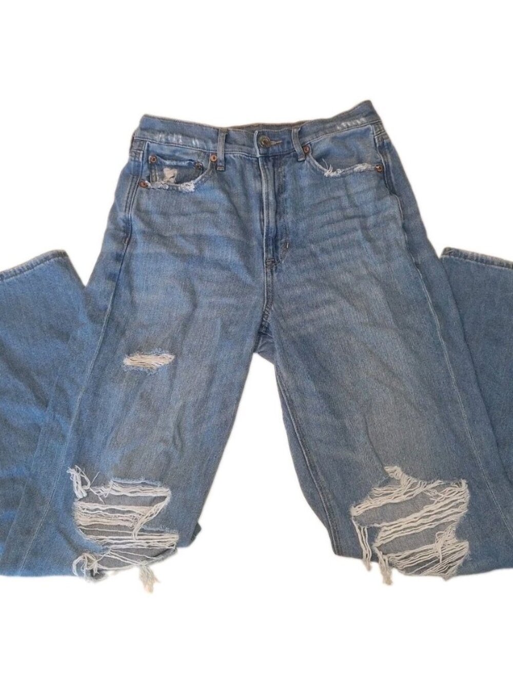 American Eagle Womens Size 4 Short Blue BAGGY JEANS 26X28